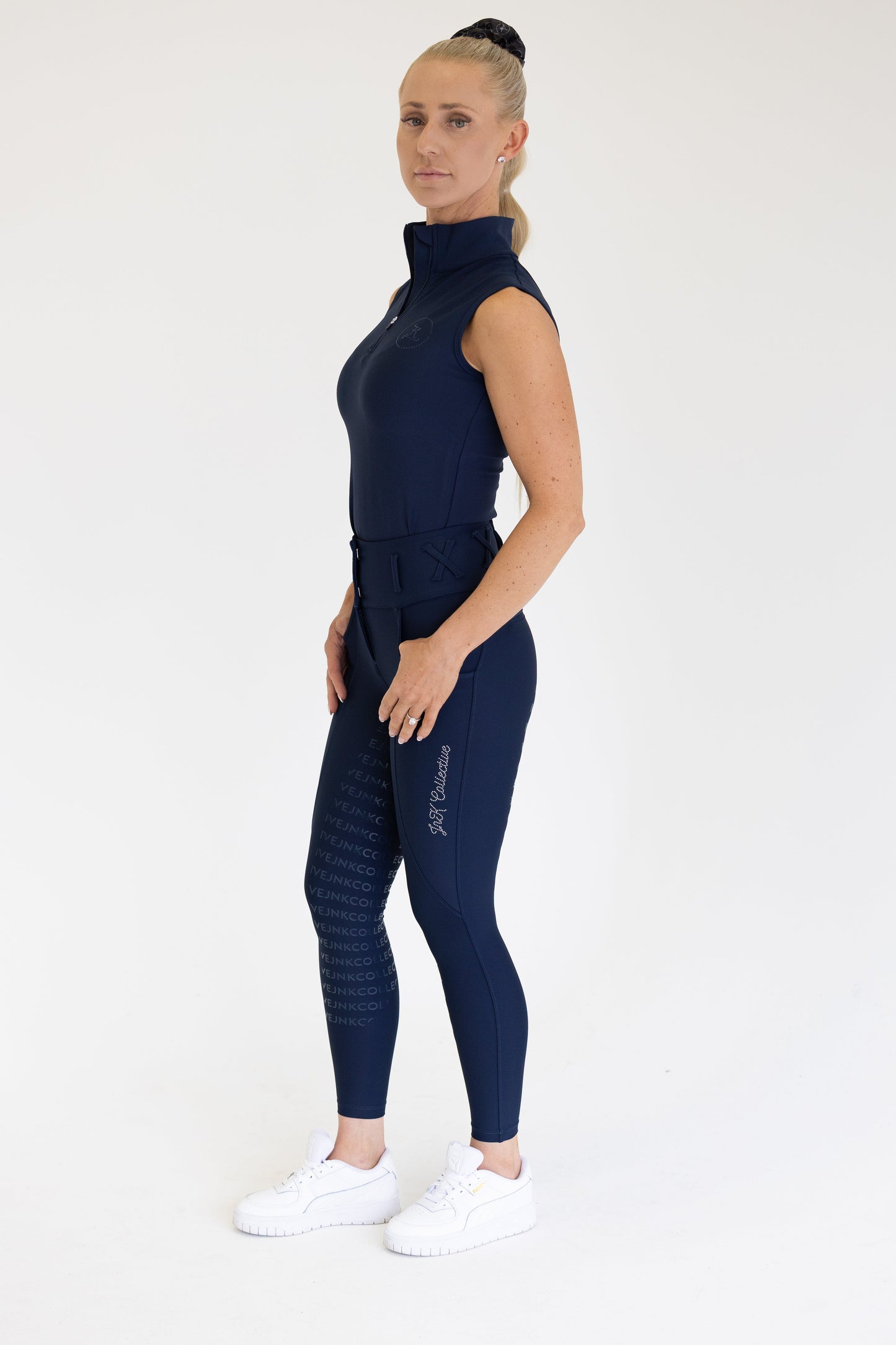 Diamond Hybrid Tights- Navy