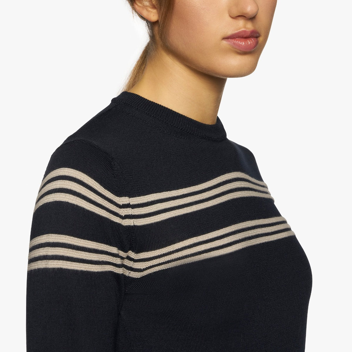 Cavalleria Toscana Striped Merino Crew Knit