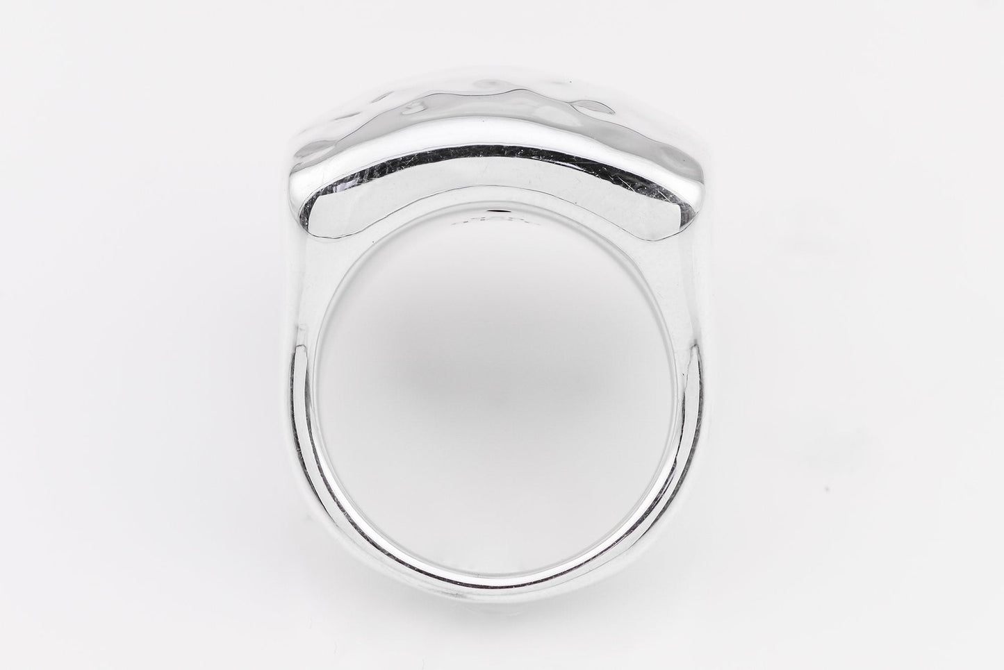 Hitchley & Harrow SS15 Square Hammered Silver Ring