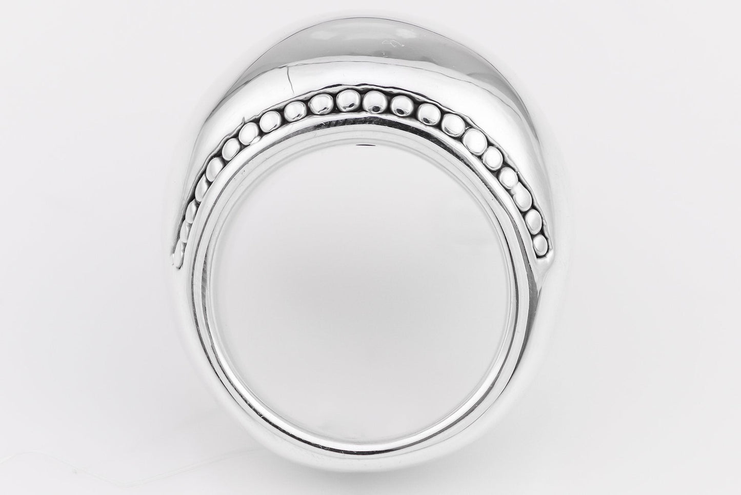 Hitchley & Harrow's Silver Dome Ring with Ornate Border - SS13