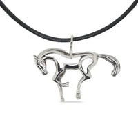 Abstract Silver Horse Pendant