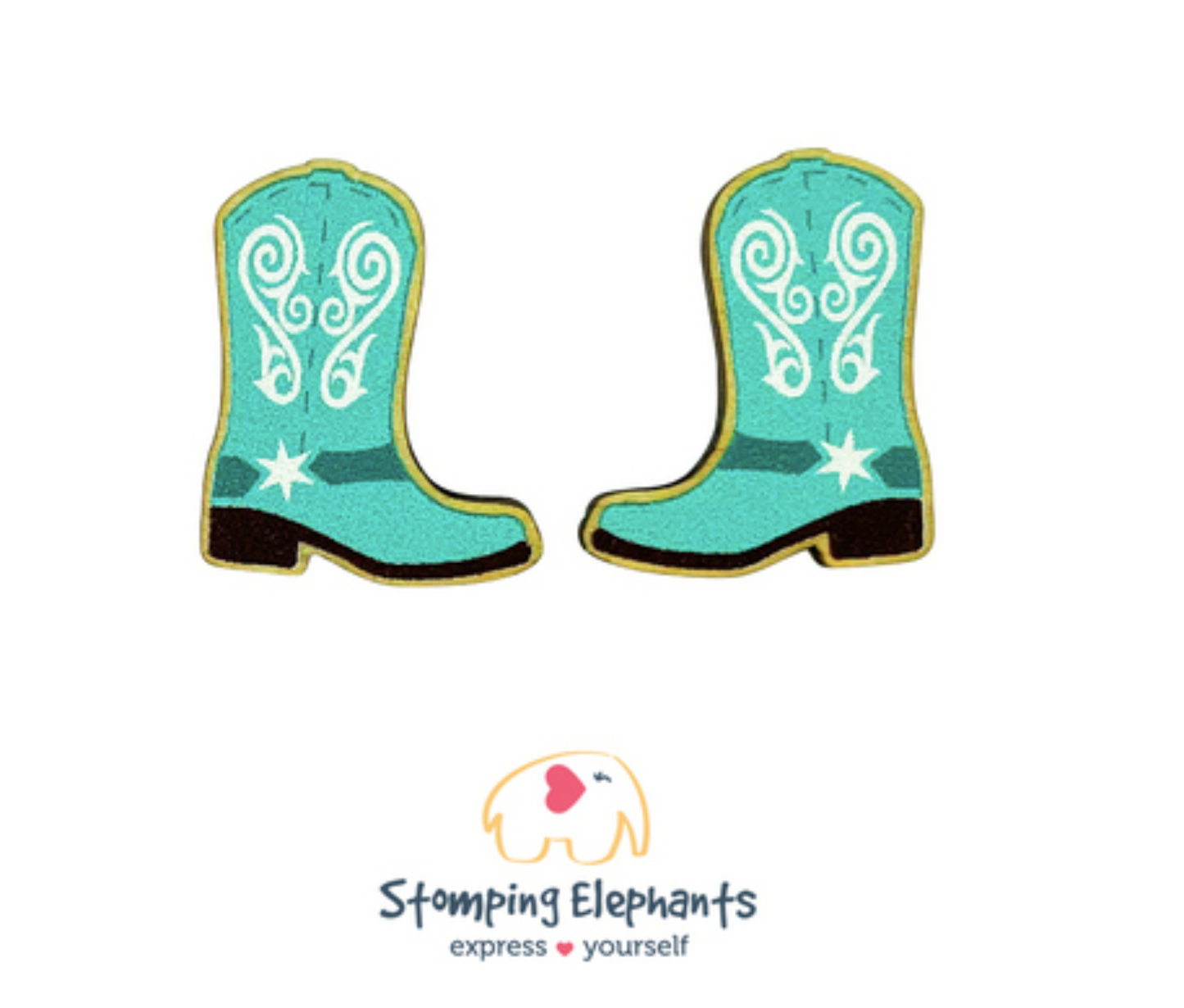 Aqua Boots Earrings (XL)