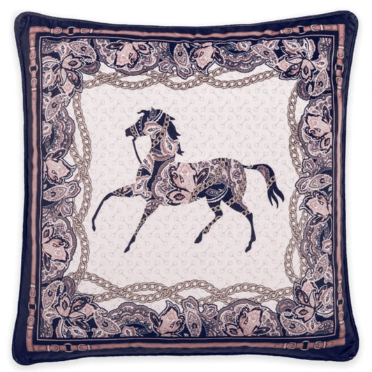 Black Arabic Horse Cushion