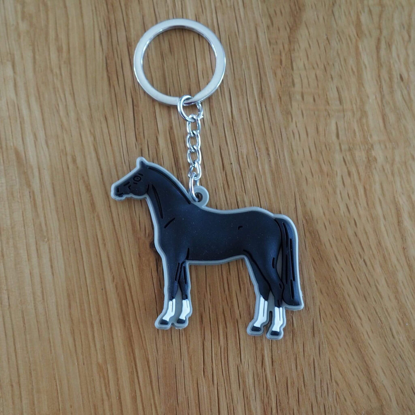 Black Horse Soft Key Ring