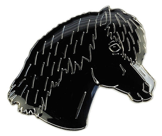 Black Pony Head Lapel Pin