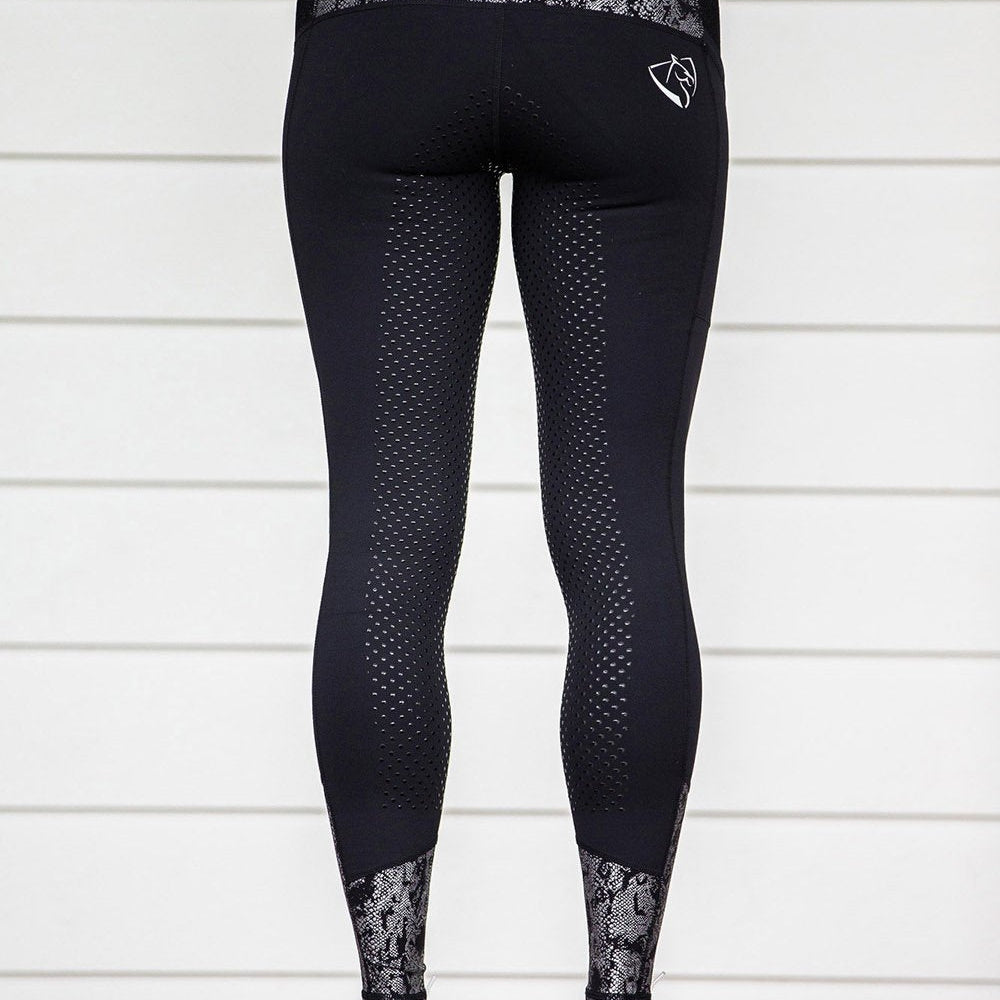 BARE Youth Black Python Performance Horse Riding Tights