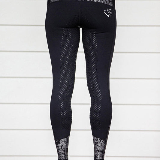 Black Python BARE Equestrian Horse Riding Tights With Enhanced Performance