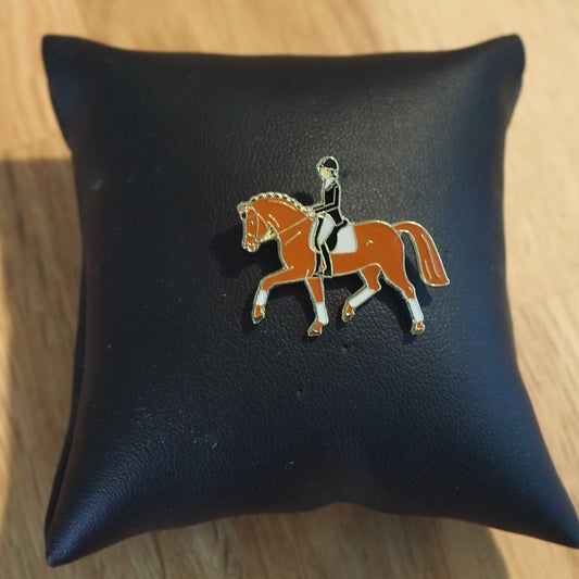 Brown Dressage Lapel Pin