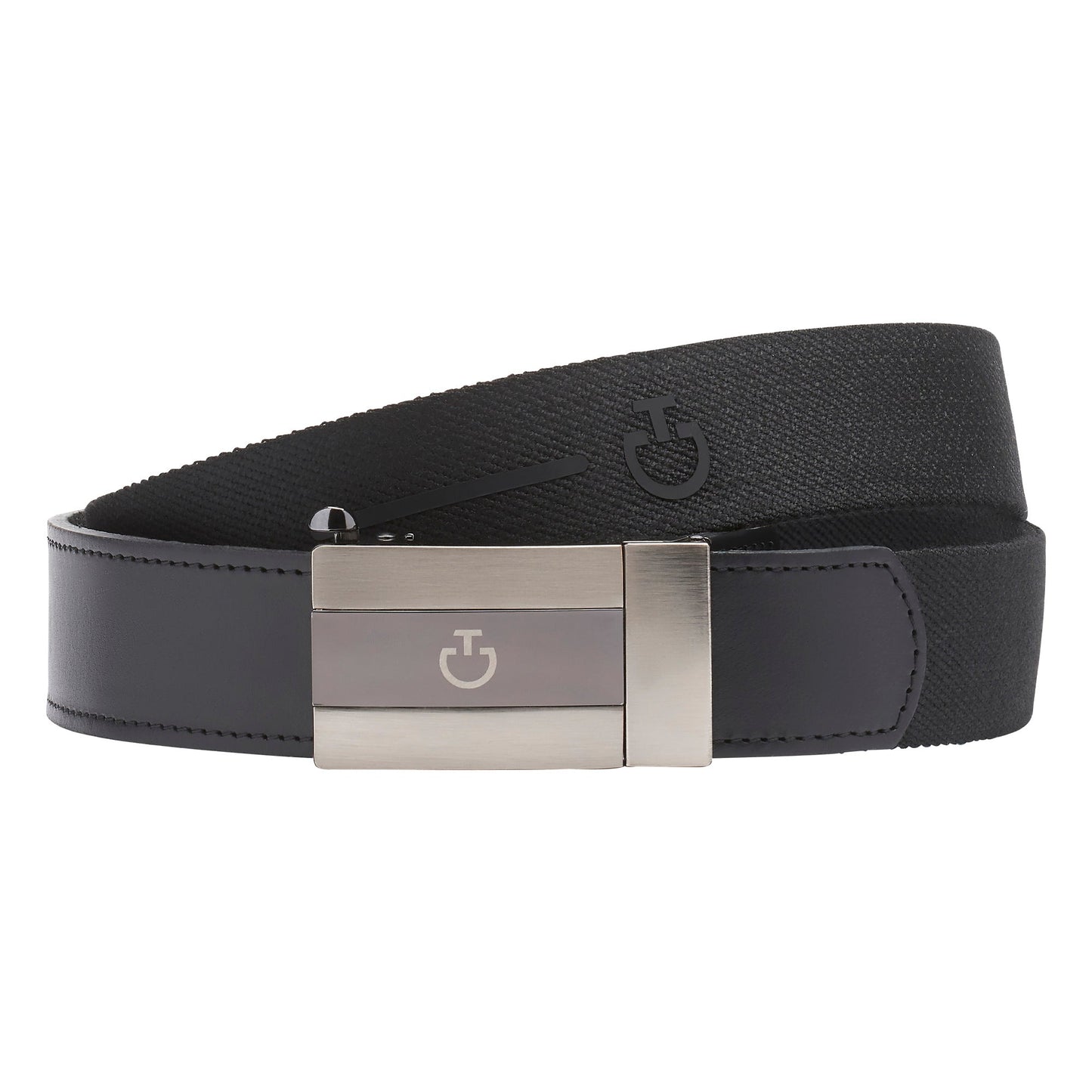 Cavalleria Toscana Men's Elastic belt with Embossed CT Logo