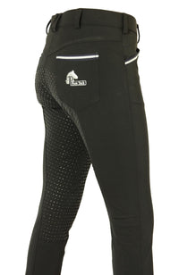 Women's Horse Riding Breeches: CoolMax Jodhpurs with Silicone Seat Grip, Black, Sizes 6-28