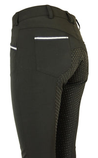 Women's Horse Riding Breeches: CoolMax Jodhpurs with Silicone Seat Grip, Black, Sizes 6-28