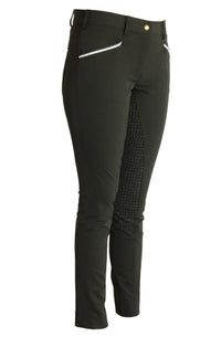 Women's Horse Riding Breeches: CoolMax Jodhpurs with Silicone Seat Grip, Black, Sizes 6-28