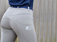 Women's Grey Breeches with CoolMax Technology and Convenient Phone Pockets