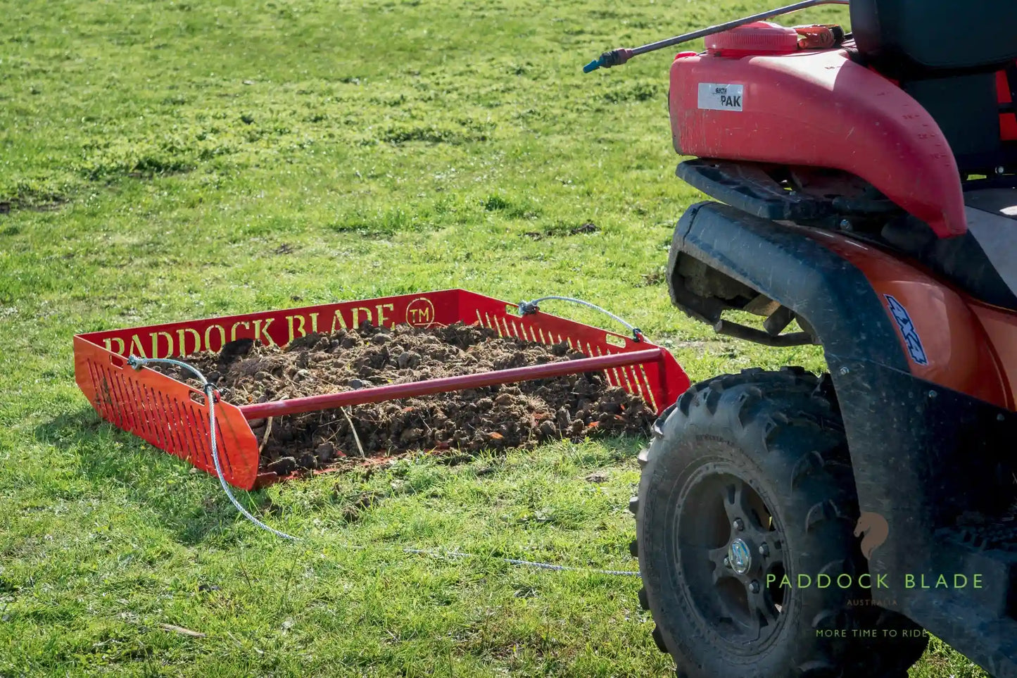 Paddock blade full of manure