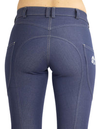 Women's Denim Breeches with Silicone Seat and Phone Pocket