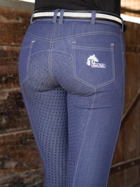 Women's Horse Riding Breeches with Silicone Seat and Classic Jeans Pockets