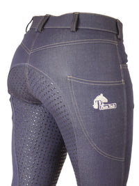 Women's Denim Breeches with Silicone Seat and Phone Pocket