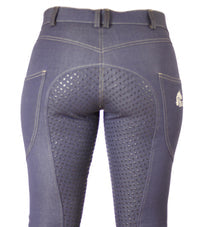 Women's Denim Breeches with Silicone Seat and Phone Pocket