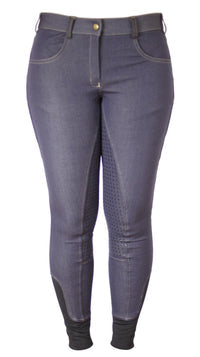 Women's Denim Breeches with Silicone Seat and Phone Pocket