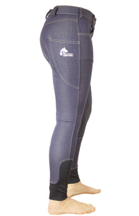 Women's Denim Breeches with Silicone Seat and Phone Pocket