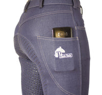 Women's Denim Breeches with Silicone Seat and Phone Pocket