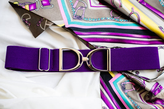 Eggplant Stirrup Belt -Silver Stirrup