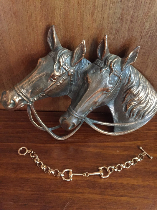 Gold Snaffle Bit & Belcher Chain Bracelet