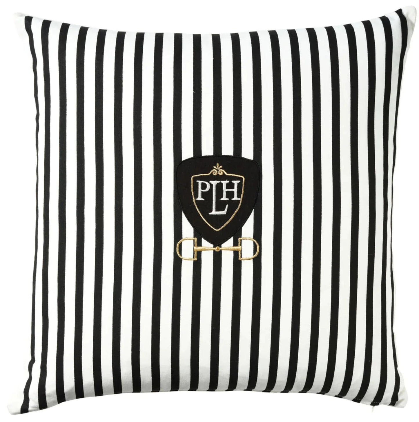 Gold Snaffle Bit Striped Cushion