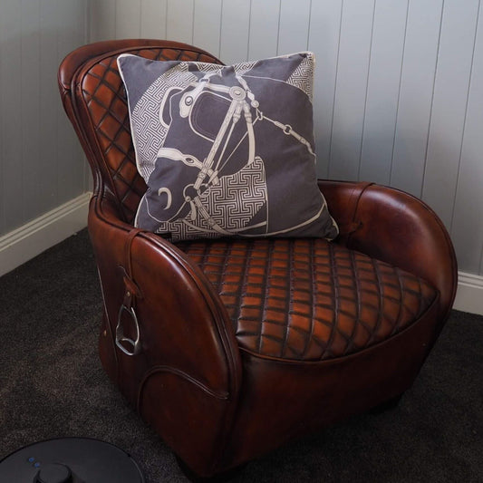 Heritage Luxe Black Carriage Horse Cushion