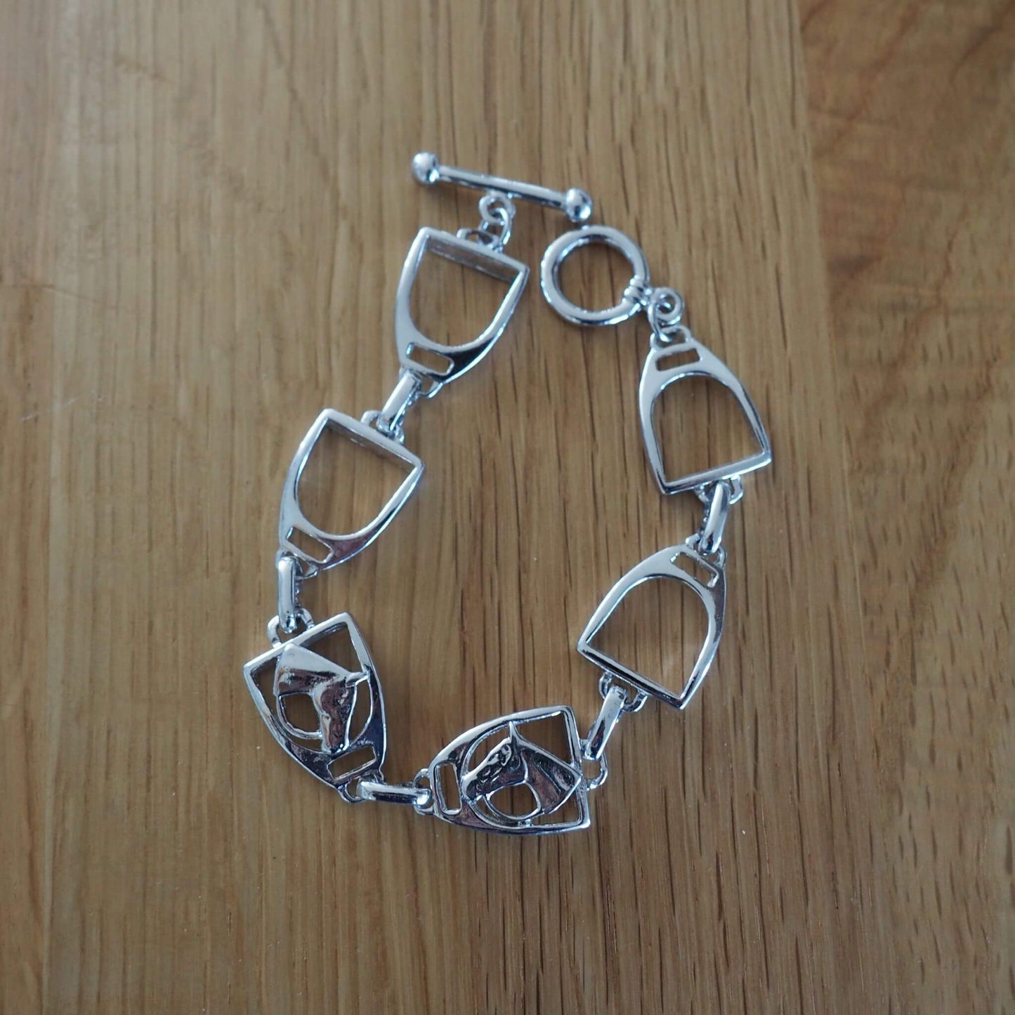 Horse Head Stirrup Bracelet - Silver