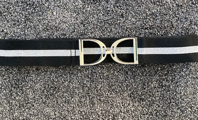 Black & Silver Stirrup Belt - Silver Stirrup