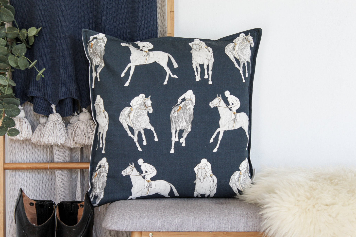 In Full Flight Racing Cushion - Navy