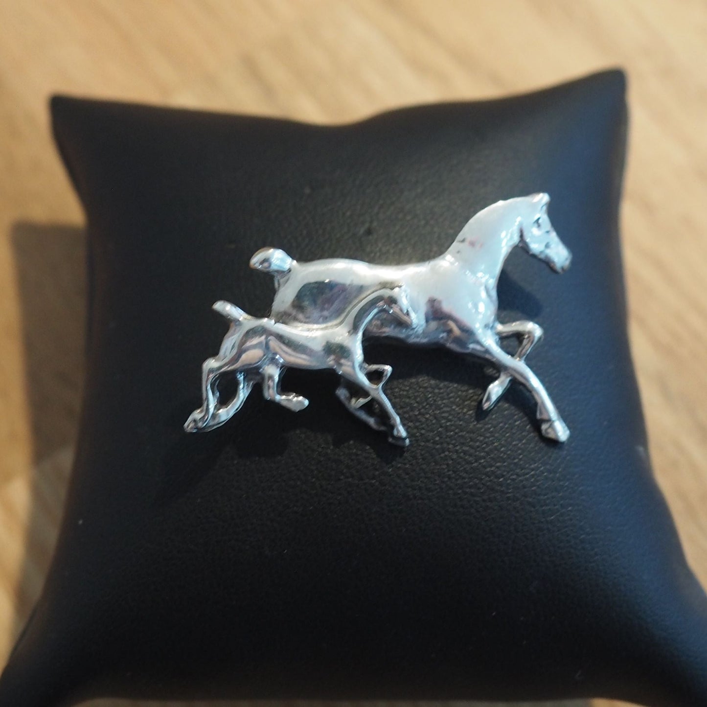 Mare & Foal Sterling Silver Brooch