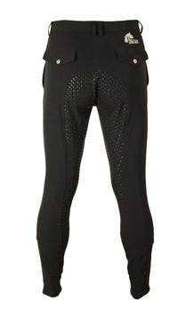 Men's Breeches in CoolMax Black with silicone grip seat