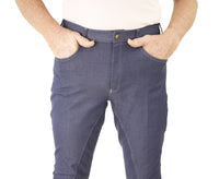 Men's Denim Breeches with silicone seat and phone pocket