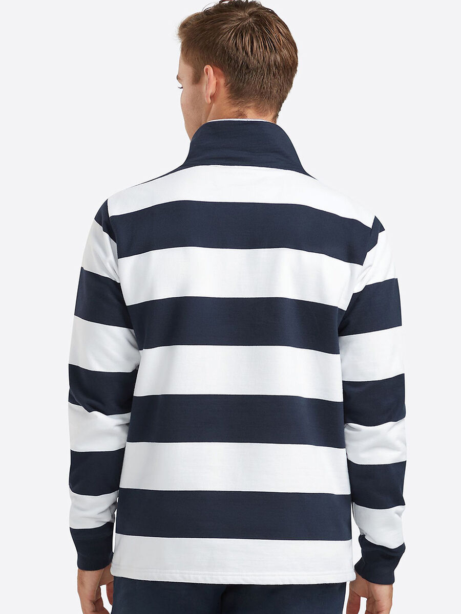 Nautica Stripe ¼ Zip Jumper Navy/White