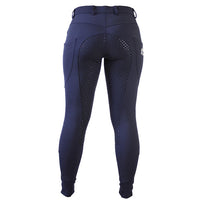 Navy Breeches showing back long view showing full silicone seat grip