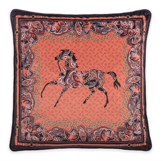 Orange Arabic Horse Cushion