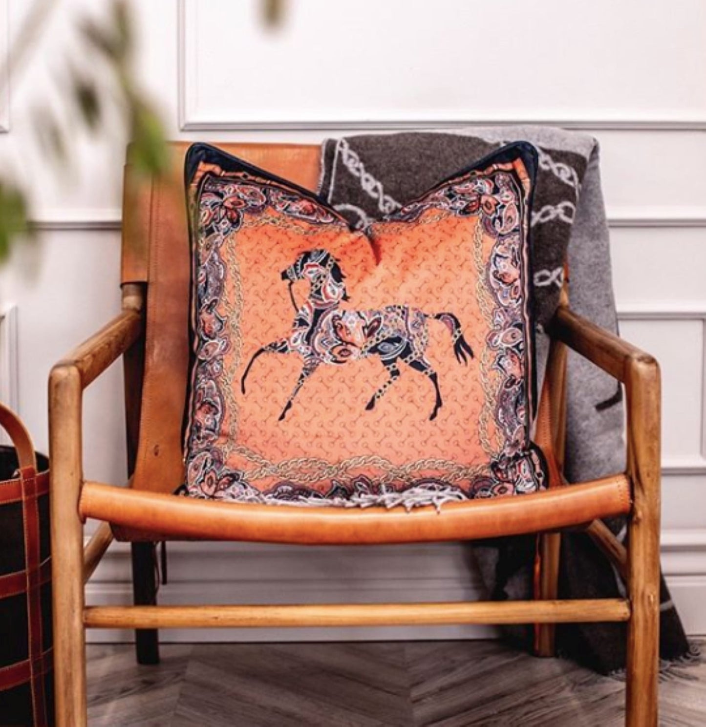 Orange Arabic Horse Cushion