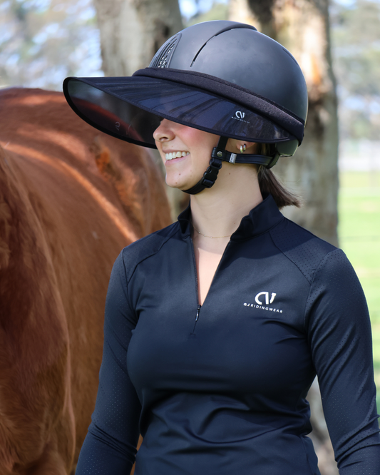 Helmet Brim: Sun Visor for Horse Riding By QJ Riding Wear