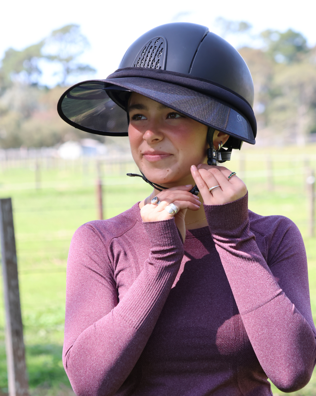 Helmet Brim: Sun Visor for Horse Riding By QJ Riding Wear