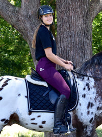 Silicone Seat Horse Riding Tights In Wine Color