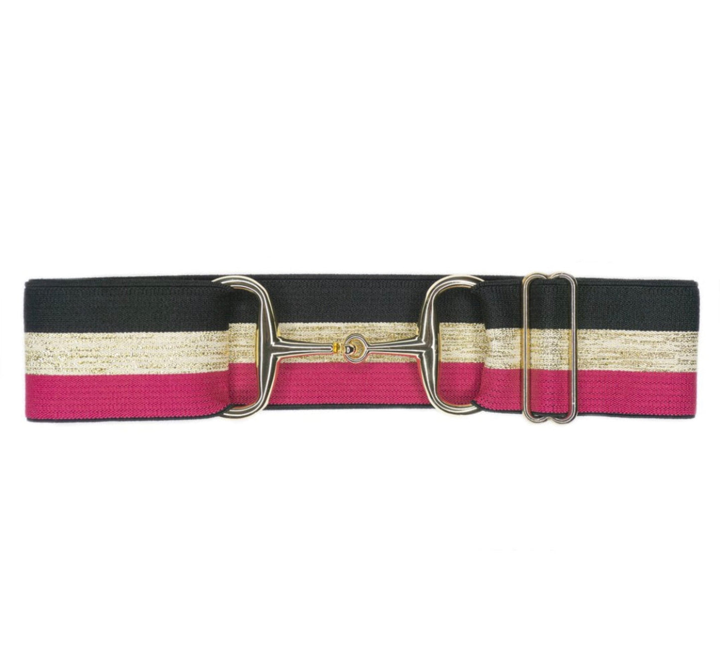 Snaffle Bit Elastic Belt 2" Gold Snaffle