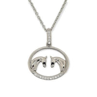 Stirling Silver & CZ Horse Pendant