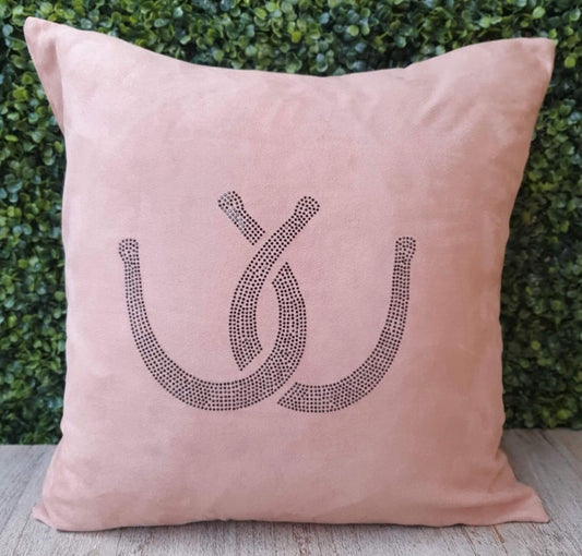 Blush Suede Horse Shoe Cushion Cover