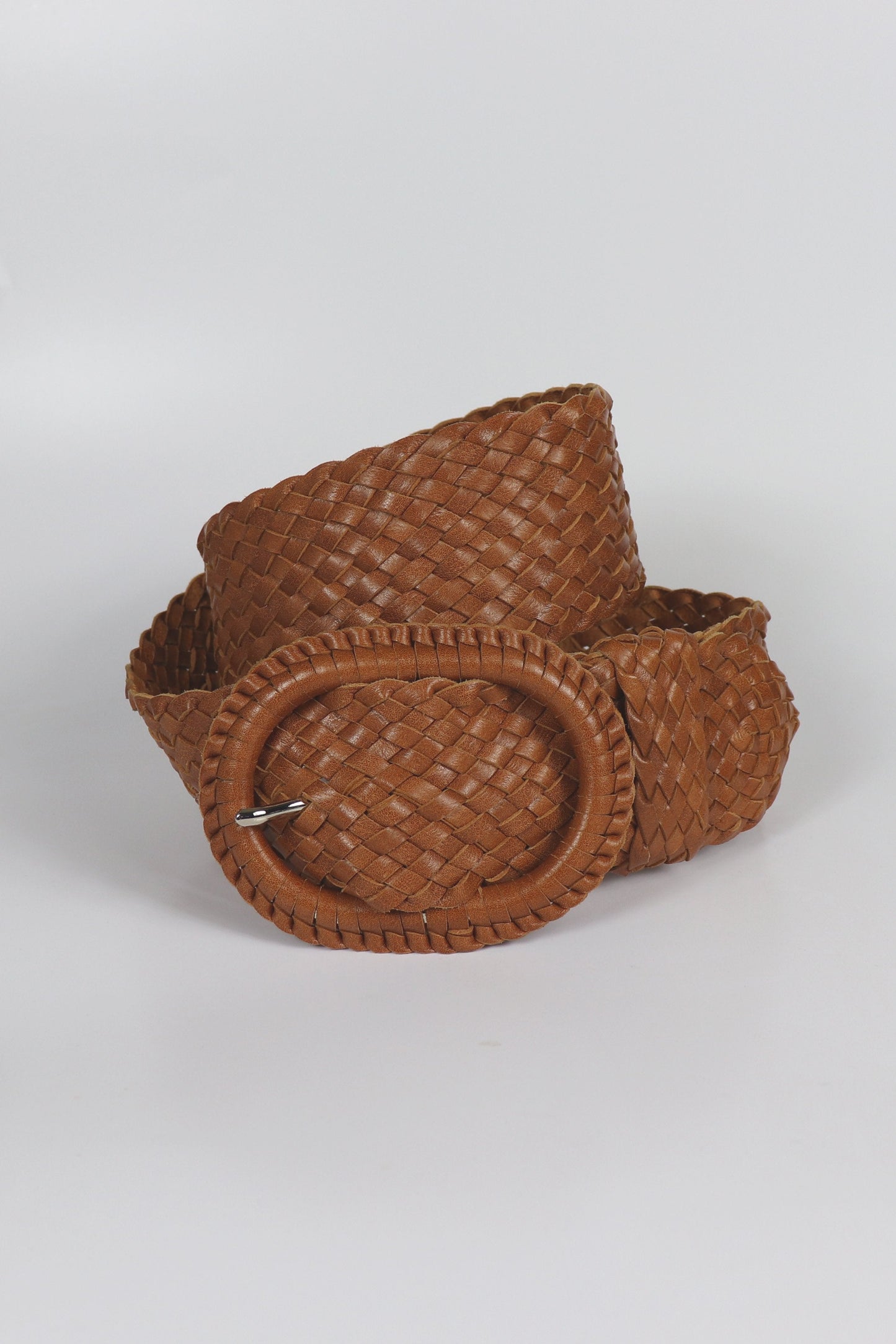 Hitchley & Harrow Tan Leather Plaited Belt