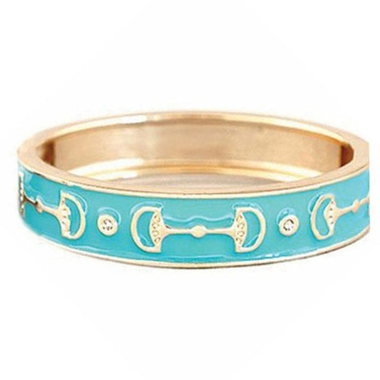 Turquoise Snaffle Bit Enamel Bangle