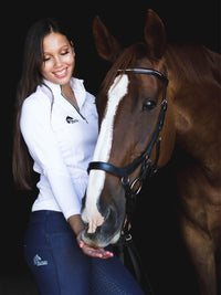 Women's Horse Riding Breeches with Denim Look, Silicone Seat, and Phone Pocket