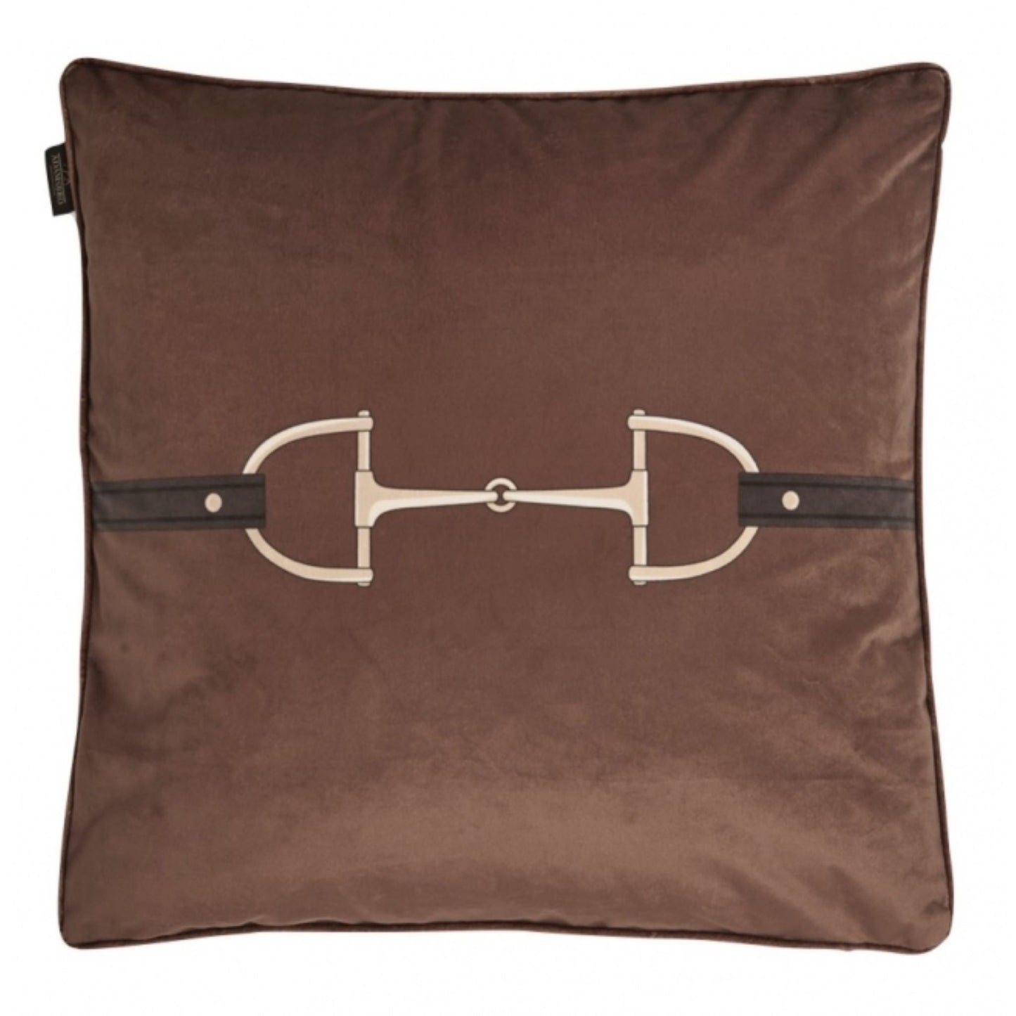 Velvet Snaffle Bit Cushion, Cinnamon