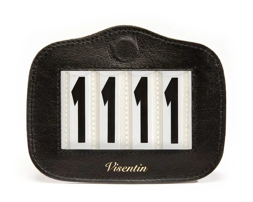 Gold Magnetic Leather Saddle Pad Number Holder